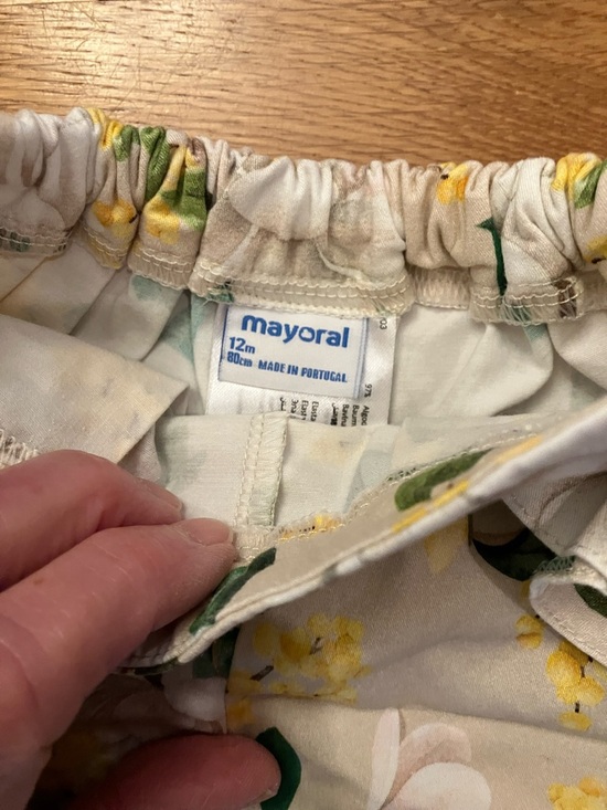 Mayoral 12 month toddler/baby White & Yellow Floral Matching Set - Picture 7 of 9